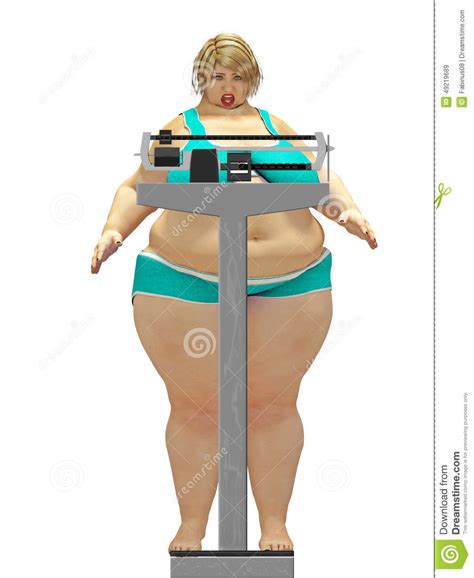 fat girl on weighing scales stock illustration illustration of background fast 49219689