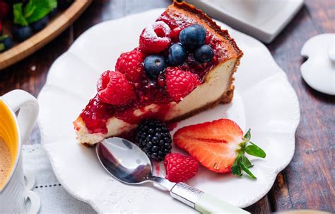 Wallpaper Berries Piece Cheesecake Images For Desktop Section еда