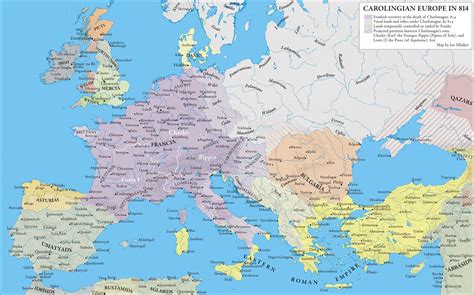 Charlemagnes Empire Europe Map Historical Geography History Geography