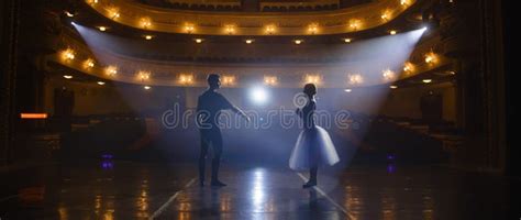 Classical Ballet Dancers Practice On Theatre Stage Stock Image Image Of Female Couple 275003709