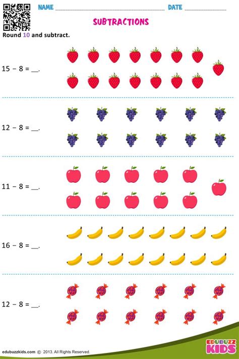 Listed from simplest to most difficult. SUBTRACTIONS | Subtraction, Math subtraction worksheets ...