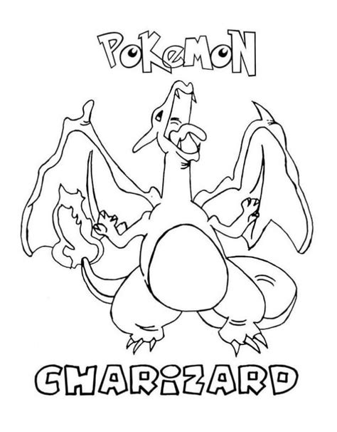 Coloriage Pokémon Charizard Affiche Dessin Gratuit à Imprimer