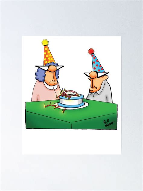 Funny Birthday Cake Dentures Cartoon Humor Poster For Sale By