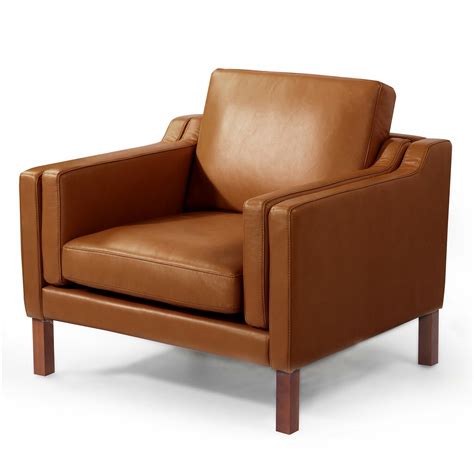 Kardiel Monroe Mid Century Modern Leather Guest Club Chair And Reviews