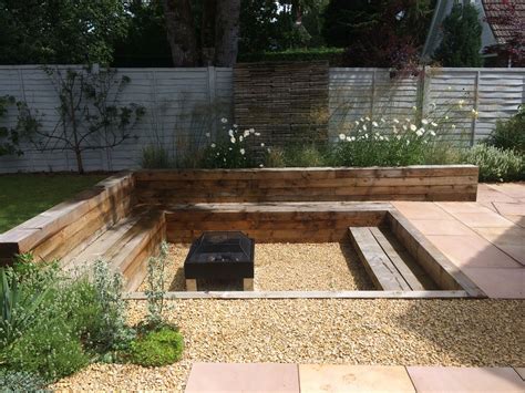 Garden I Designed One Year On Sunken Fire Pit Up Cycled Pavers In Gabions Sawn Sandstone