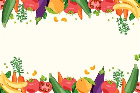 Premium Vector Fruit And Vegetables Background