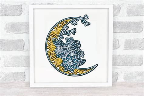 Download Layered 3D Mandala Half Moon Svg - Layered SVG Cut File ...
