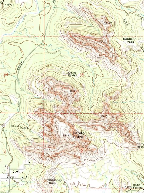Sedona Arizona Map Coconino Forest Map Topographical Map Etsy