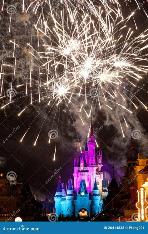 Disney Castle Fireworks Editorial Stock Photo Image Of Disney 26414838
