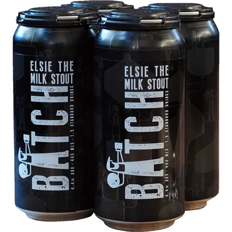 Batch Brewing Co Elsie The Milk Stout Cans 440ml X4 Pack Woolworths