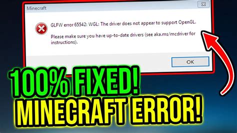 How To Fix Minecraft GLFW Error WGL The Driver Does Not Appear To Support OpenGL TLauncher