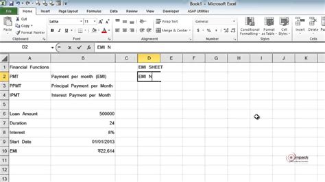 The calculation is the summation of the principal amount and the interest amount repayable by the borrower to the lender. Financial Functions (EMI/PMT) EMI Calculator - YouTube