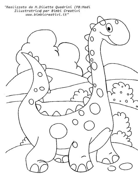 disegno di dinosauro da colorare bimbi creativi