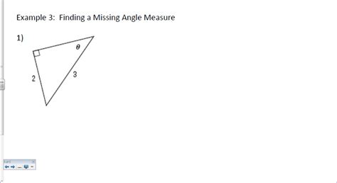 Finding Missing Angle Measures Of A Right Triangle