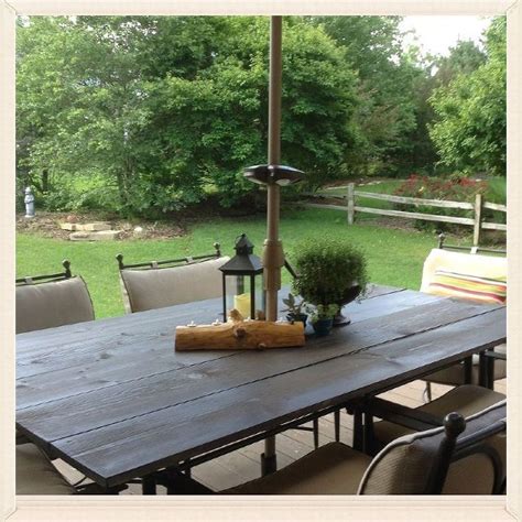 This brilliant diy project uses stained wooden paint sticks (free where you buy paint!) to create a herringbone pattern. 28 best images about Outdoor Table Tops on Pinterest ...