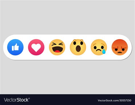 Emoji Facebook Reactions Icon Royalty Free Vector Image
