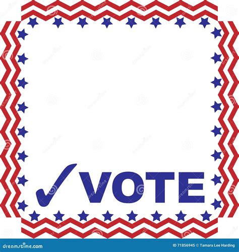 Red White A Blue Vote Graphic With Frame Stock Illustration