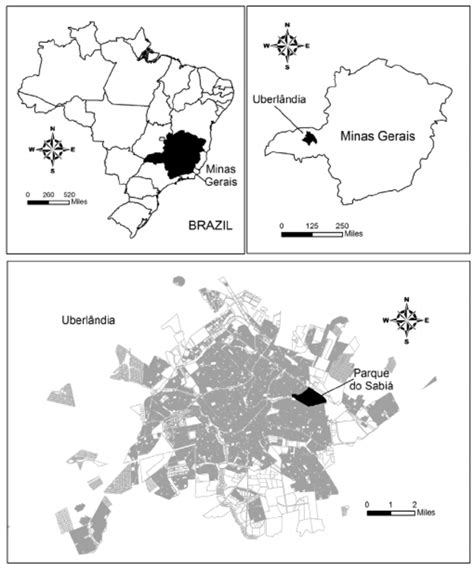 Map Of Parque Do Sabiá Uberlândia Mina S Gerais State Brazil