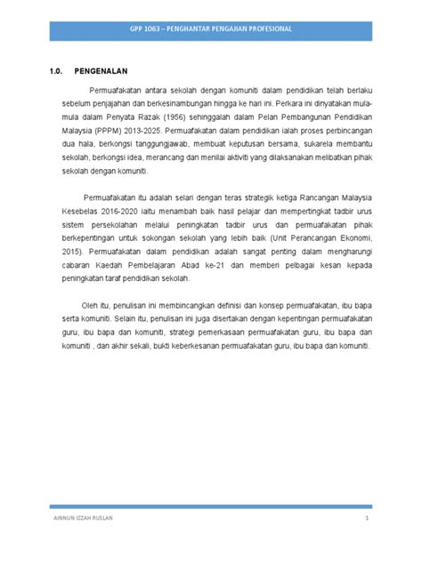 Student kolej perkembangan awal kanak kanak, bukit merah, perak. Kepentingan Permuafakatan Komuniti Dalam Pendidikan