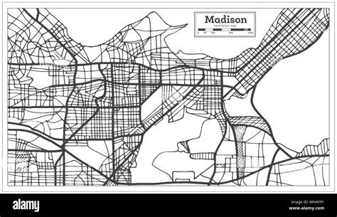 Madison Usa City Map In Retro Style Outline Map Vector Illustration