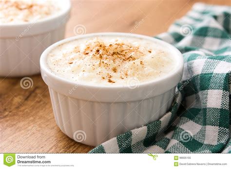 Arroz Con Leche Rice Pudding With Cinnamon On Wood Stock Image Image