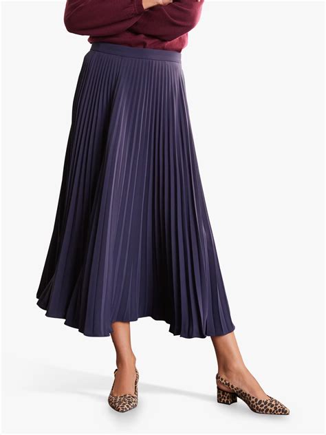 Boden Kristen Pleated Skirt Navy At John Lewis And Partners