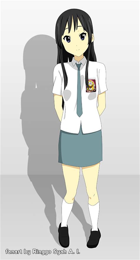 Mio Akiyama Wearing Indonesian High School Uniform By Ringgosy On