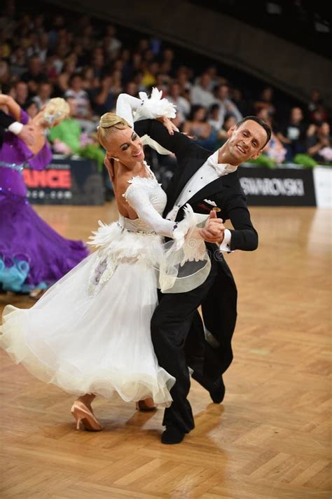 Ballroom Dance Couple Dancing At The Competition Editorial Photography