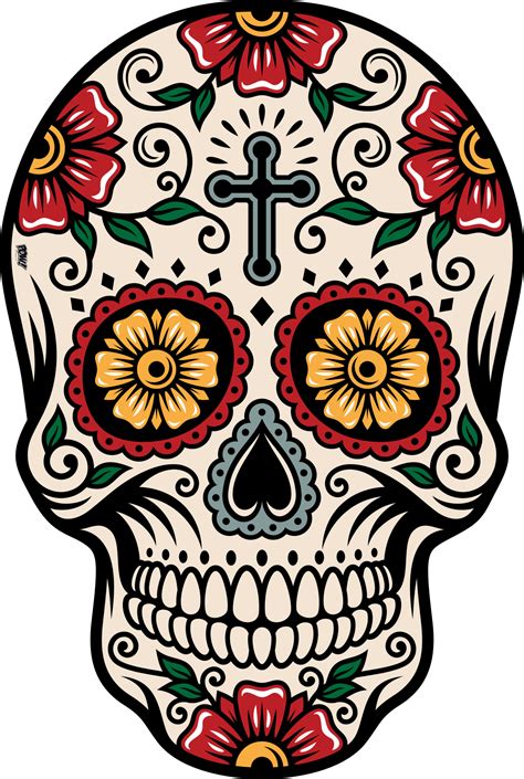 Coloriage Tete De Mort Mexicaine Simple Sugar Skull Decal Custom