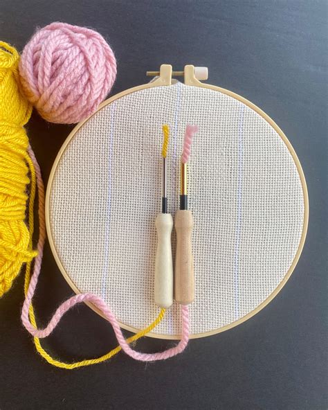 Punch Needle Embroidery Tool Set Beginner Rug Hooking Set Wood