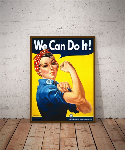 Feminist Poster Wwii Poster Rosie The Riveter Girl Power Poster
