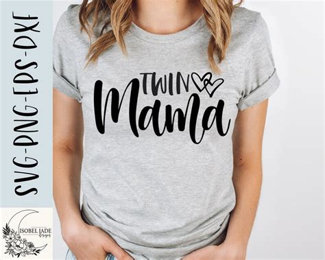 Twin Mama Svg Design Mom Of Twins Svg File For Cricut Etsy