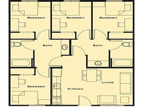Simple House Plans 4 Bedrooms House Plans
