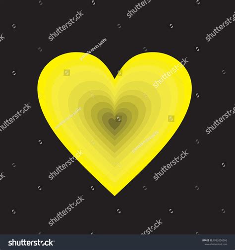 Yellow Heart Black Background Stock Vector Royalty Free 1932656906