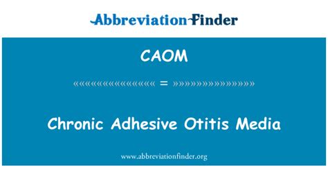 Caom Definición Otitis Media Adhesiva Crónica Chronic Adhesive