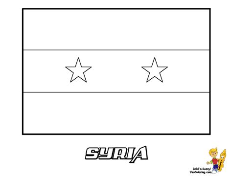 Download Grand Flag Coloring Pictures | Flags of Saint Kitts - Syria | World Flags | Free