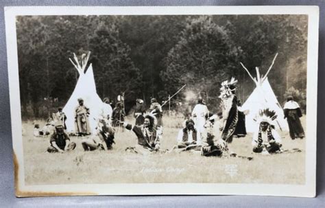1930s Native American Indian Camp South Dakota Rppc Real Photo Postcard Vintage Ebay