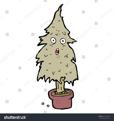 Dead Christmas Tree Cartoon Stock Vector Illustration 104478326