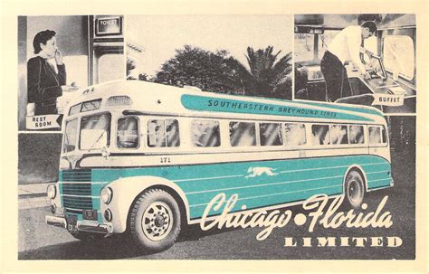 Southeastern Greyhound Lines Chicago - Florida Vintage Advertisements