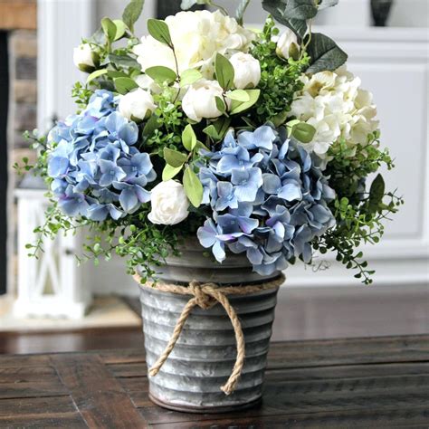 Interior Floral Arrangements With Hydrangeas Stunning Blue And