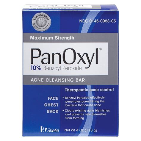 I started using this soap and it worked in the beginning however my skin didn't react well to bp. PanOxyl® Acne Cleansing Bar with 10% Benzoyl Peroxide - 4 ...