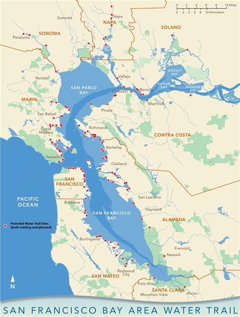 Administrative San Francisco Bay Area Map Vector Imag