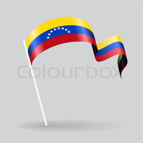 Venezuelan Pin Icon Wavy Flag Vector Stock Vector Colourbox