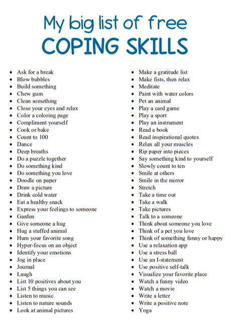 Coping Skills For Kids Pdis Social Work Resource Guide