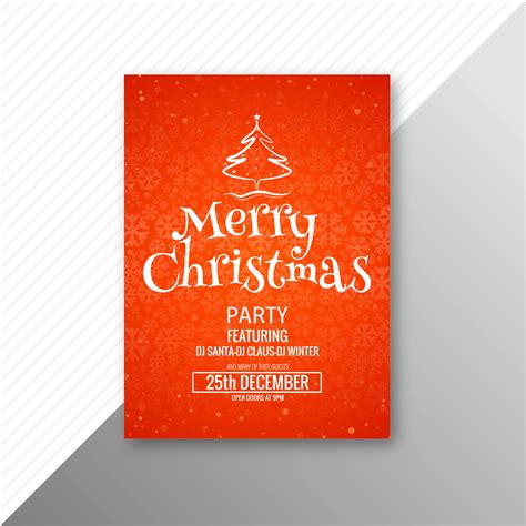 Beautiful Merry Christmas Card Template Brochure Design 266845 Vector