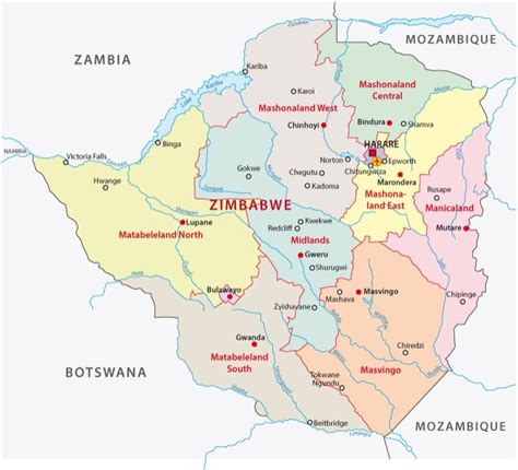 Printable Map Of Zimbabwe