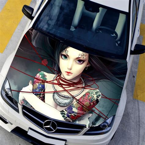 car styling auto vinyl funny car stickers animation game tattoo sexy girls car hood sticker hd