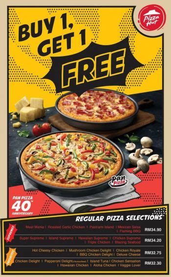 Treat yourself to the best pizza, sides and desserts from your nearest pizza hut. 29 May 2020 Onward: Pizza Hut Buy 1 Get 1 Free Promotion ...