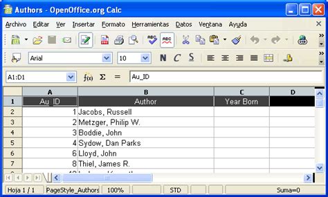 Microsoft Excel Esquema De Una Base De Datos