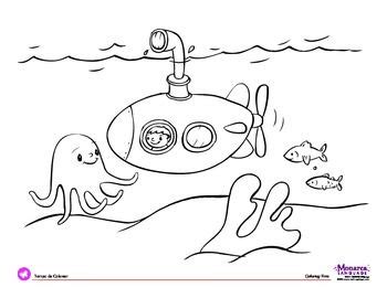 Coloring Page: Transportation Theme: Submarine | Coloring pages